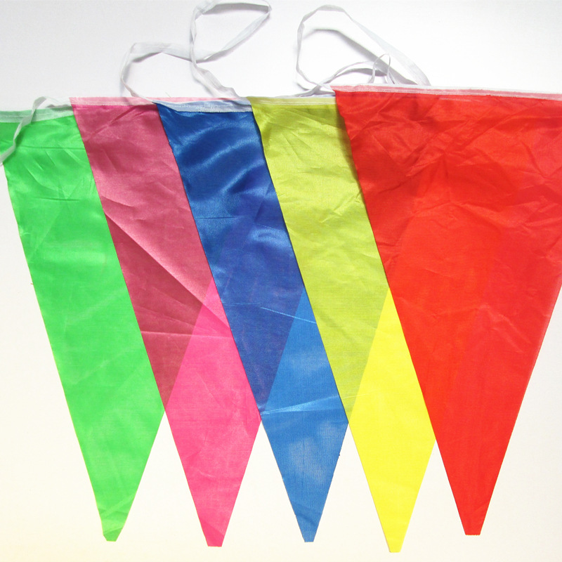 彩旗三角旗串旗优质轻盈纺针织带旗开业庆典生日节庆 厂家直销