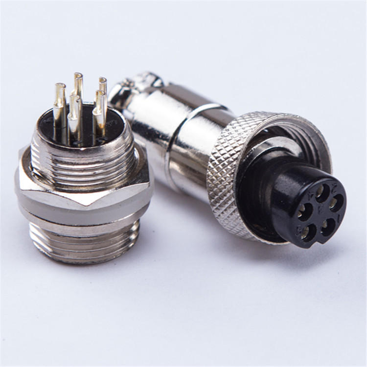 厂家直销 m12注塑航空插头  5p公母公母防水航空插头