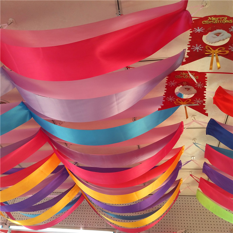 2022新款吊顶波浪旗装饰彩带开业商场吊旗挂旗场景布置吊顶波浪旗