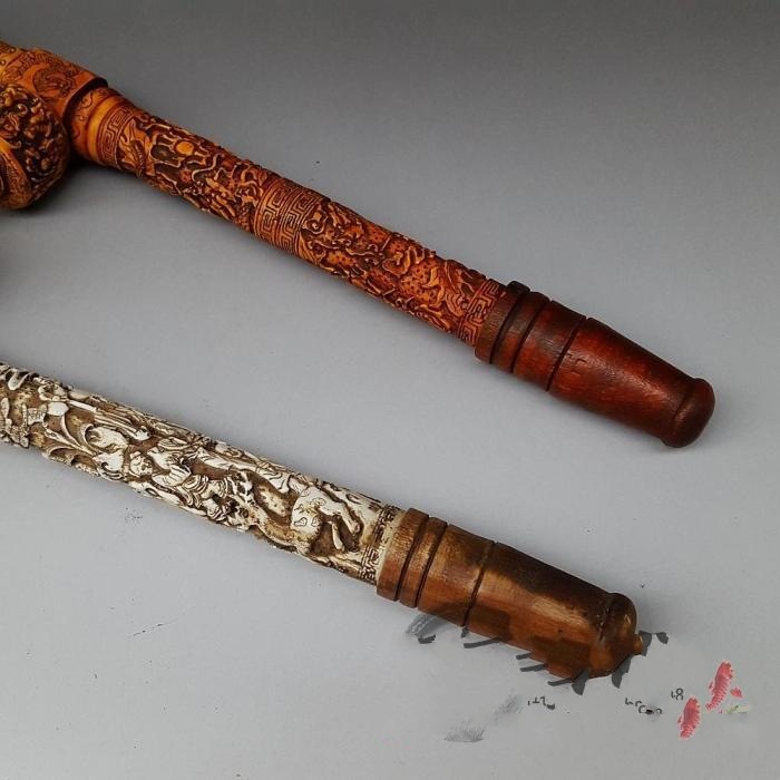 批发仿古牛骨大烟枪旱烟枪烟袋龙烟杆老烟枪古玩收藏品摆件