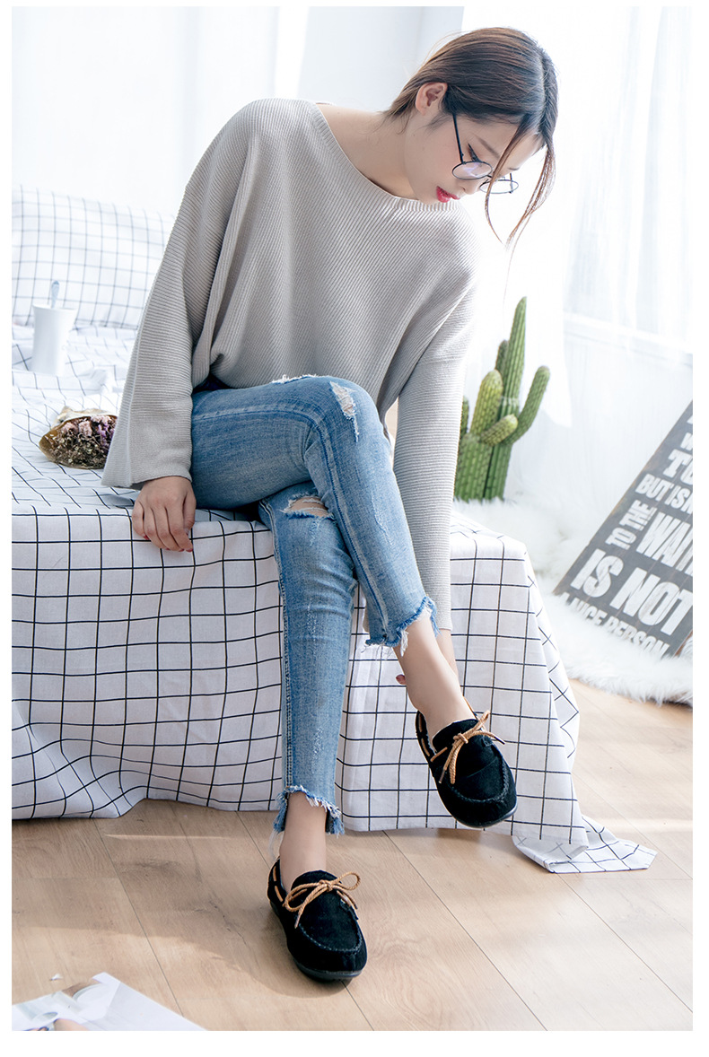 【给利伴】免费领淘宝网2017冬季加绒豆豆鞋女韩版平底懒人雪地女鞋