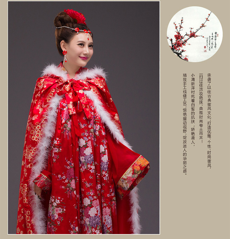 一件代发秋冬新款加棉披风仙女古装公主贵妃摄影写真舞台演出服装