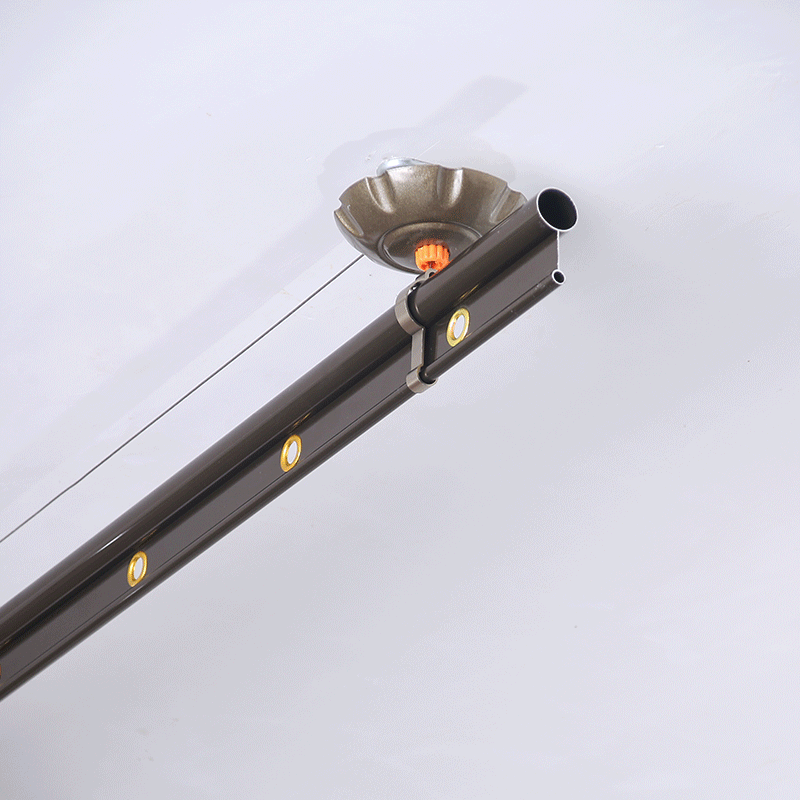 太空铝铝圈压花双杆手摇升降室内晾衣架晒被