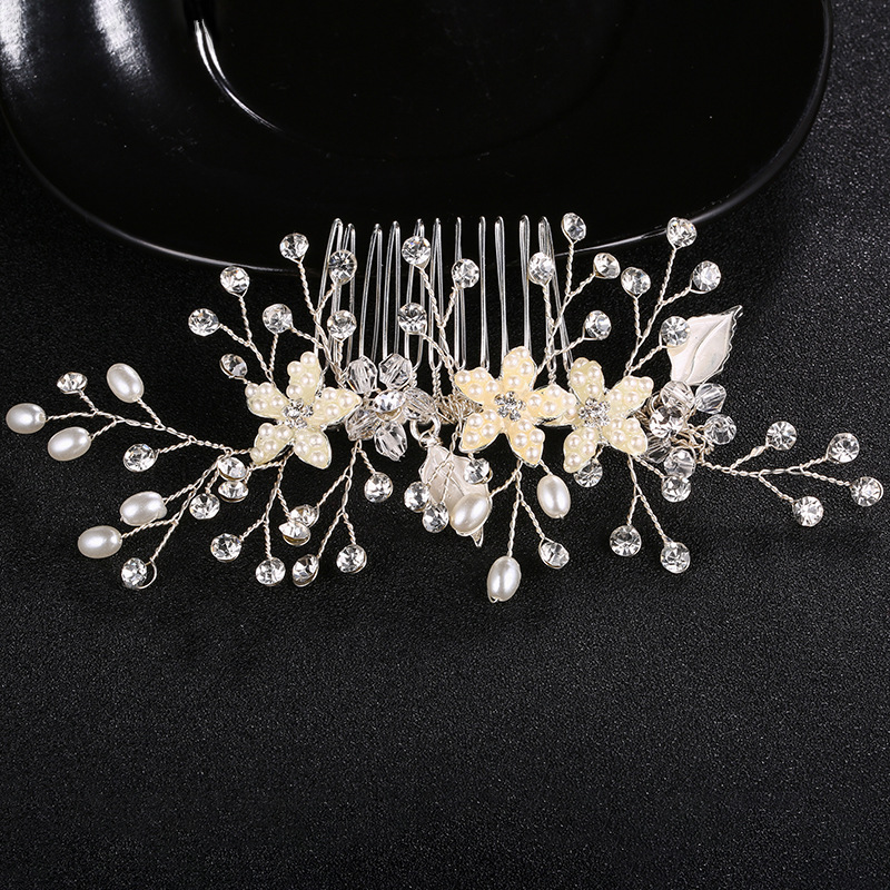 Bride Ornament Hot Sale in Europe and America Wedding Hair Comb Wedding Dress Photo Accessories Pearl Hair Comb Wedding Updo Hair Accessories