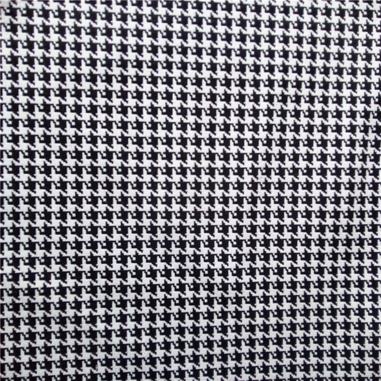 经弹色织千鸟格图案提花面料适用于服装装饰