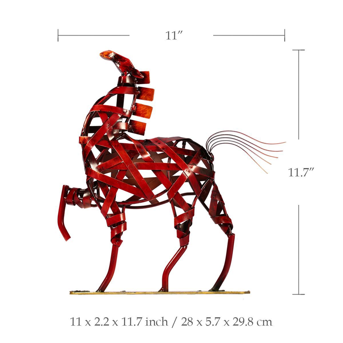 tooarts家居装饰摆件 金属装饰工艺品礼品 编织马铁艺工艺品