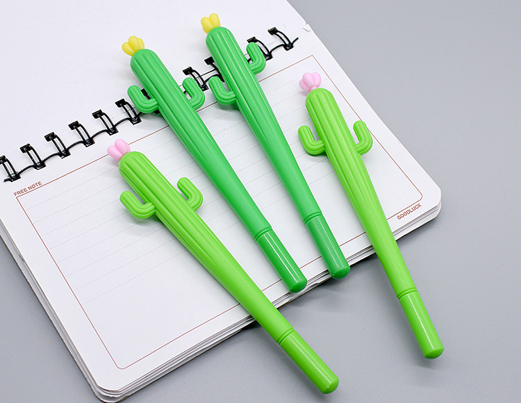 k022厂家批发软胶仙人掌中性笔植物创意签字笔韩国文具办公用