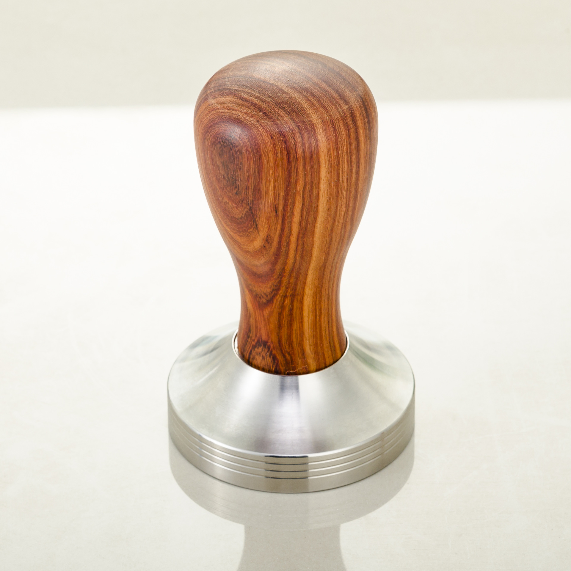 红檀木柄压粉锤 不锈钢实心咖啡压粉器 58mm 厚实填压器