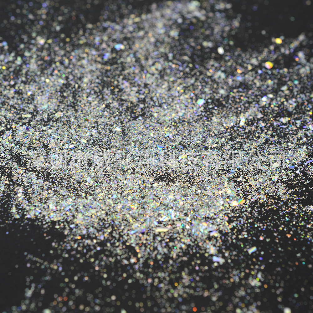 镭射粉幻彩七彩美甲变色龙云锦闪粉进口美甲镭射碎片彩虹粉魔镜粉