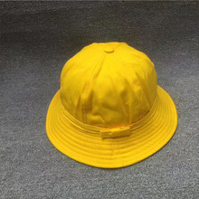 可爱日本学生小黄帽蝴蝶结樱桃小丸子防风渔夫帽夏季简约遮阳盆帽