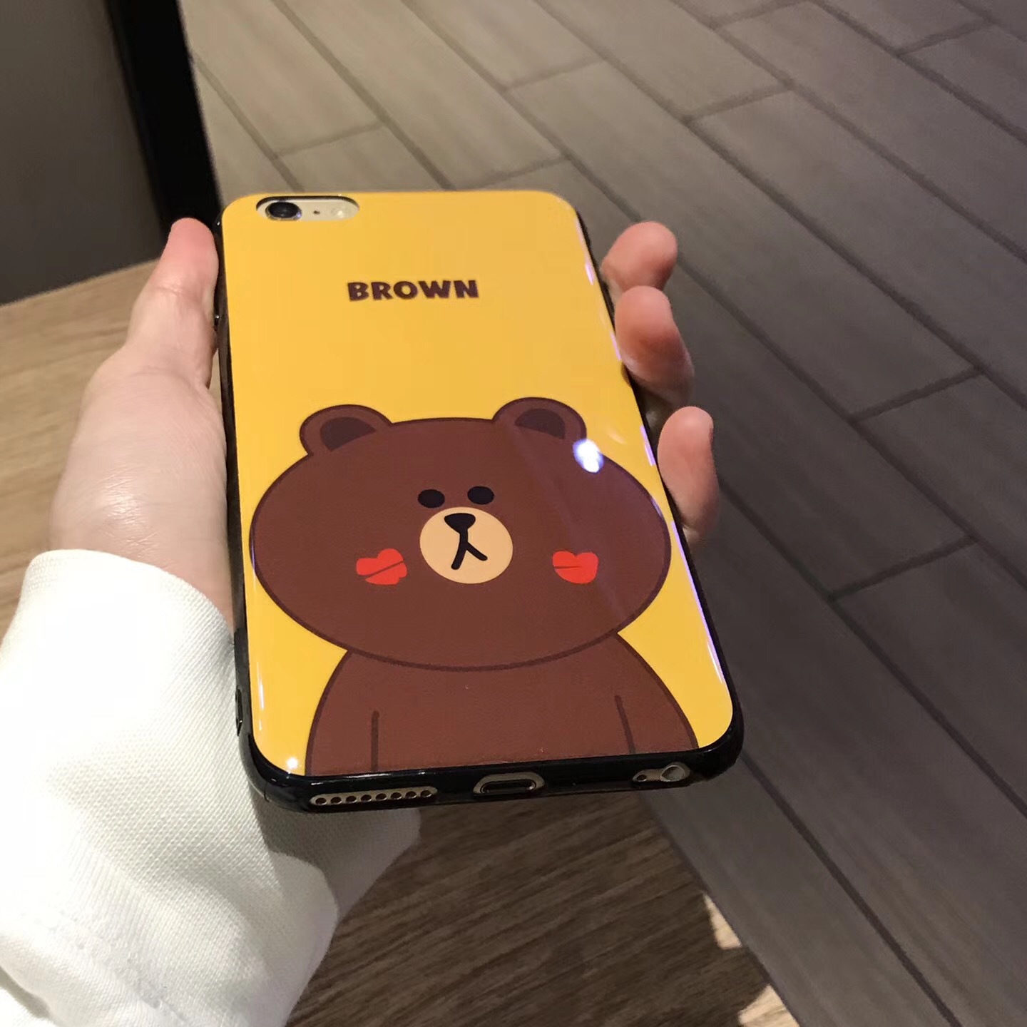蓝光布朗熊 iphone x 8保护套 苹果7手机壳plus 6s 6p软壳日韩女