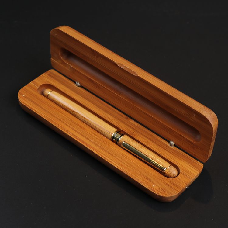竹钢笔 竹质水笔 圆珠笔 刻字logo 客户礼物硬字笔 中性 竹笔