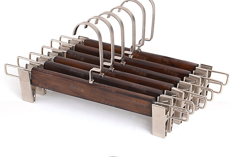 高档复古实木裤架实木裤架西装裤架服装店用高档实木裤架定制logo