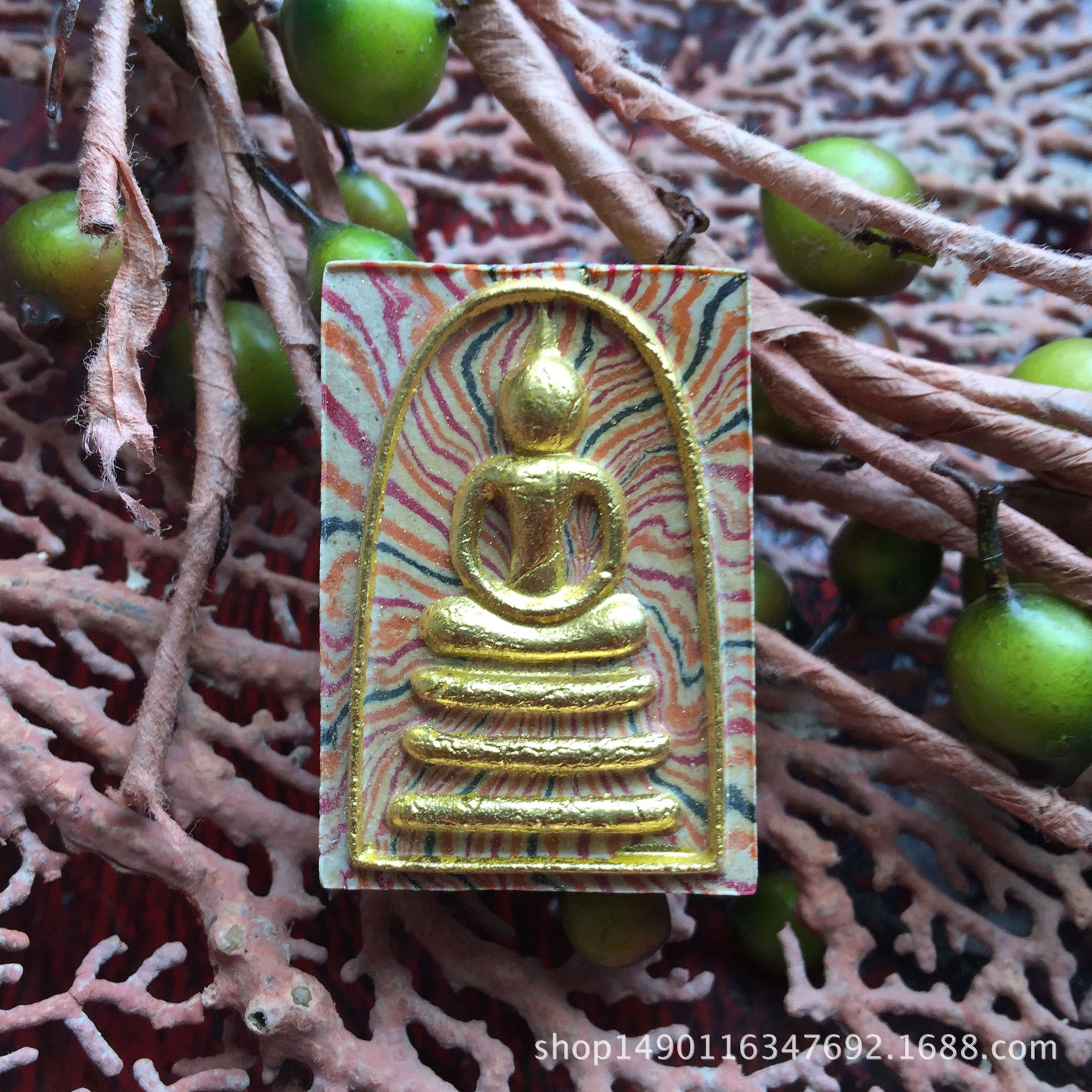 舍玛商贸2539龙婆培寺庙崇迪彩泥版含多款壳无鉴定卡包邮泰国佛牌