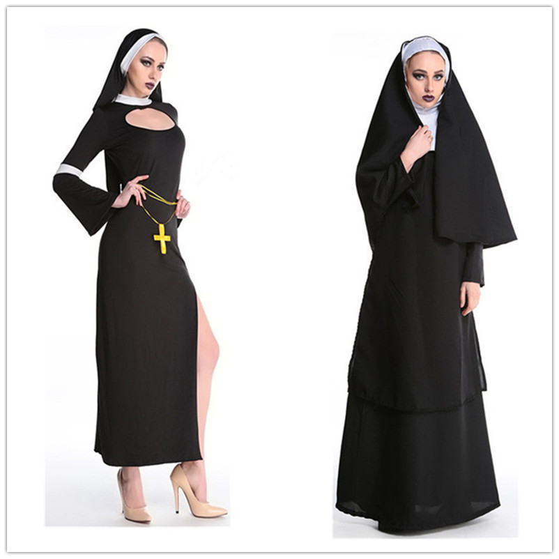 万圣节服装修女服女道士 传教士黑色性感制服诱惑cosplay制服