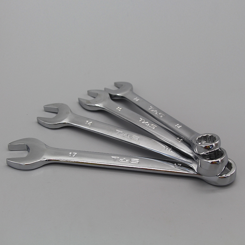 东工五金工具 两用呆梅扳手 7mm全抛镜面手动开口梅花双头扳手