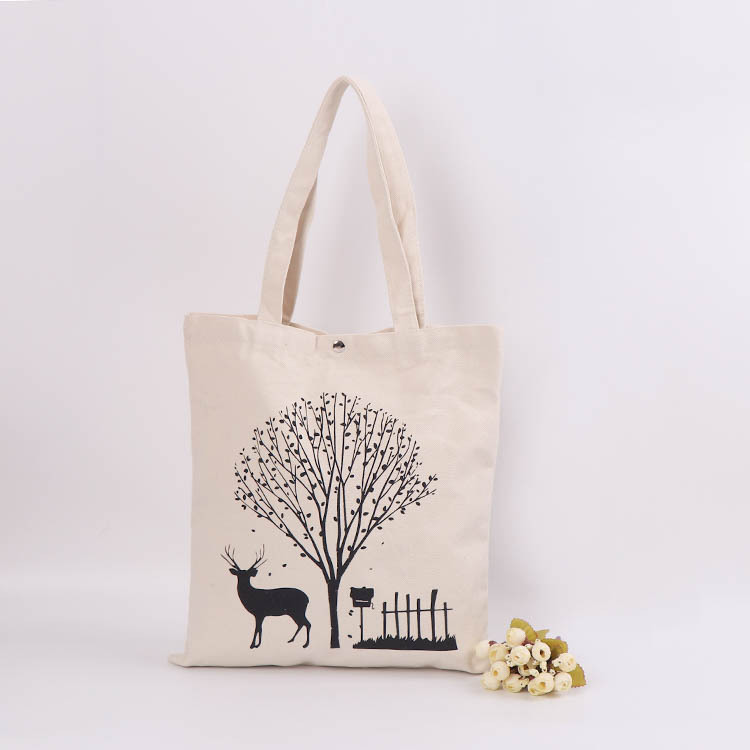 商家供应热转印手提购物帆布袋定制创意白色印花学生棉布袋定做