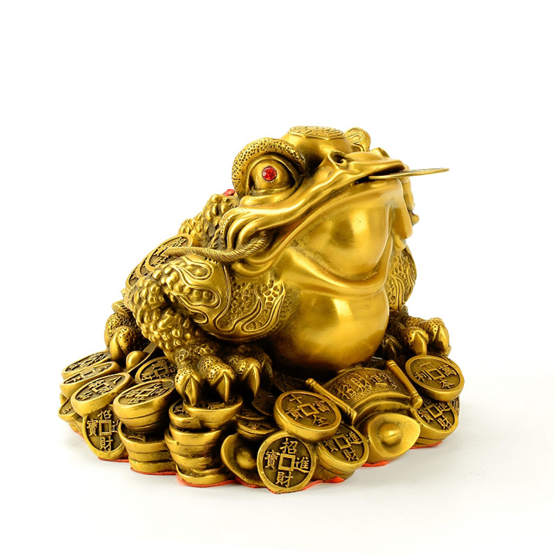 厂家直销纯铜元宝金蟾摆件 三足七星招财进宝蟾蜍风水铜器批发
