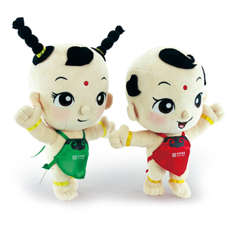 香港毛绒玩具厂 可爱站姿卡通福娃公仔抱枕活动吉祥物礼品定制