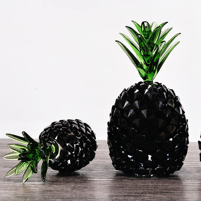 水晶摆件定制 创意黑凤梨(喜欢你)礼品摆件 圣诞节生