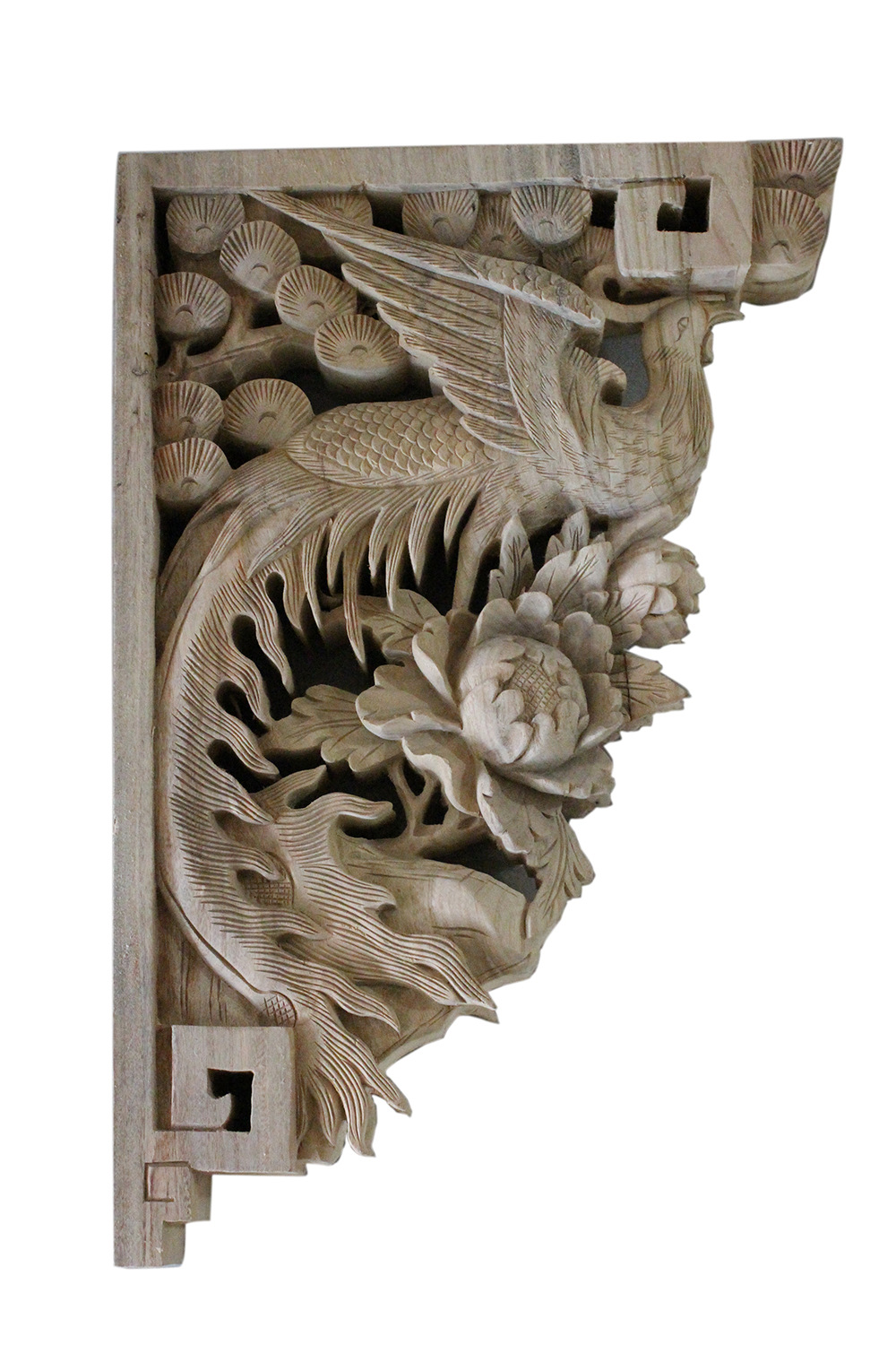 实木香樟角花牛腿梁托雀替挂落东阳木雕仿古花格中式装修工厂直销