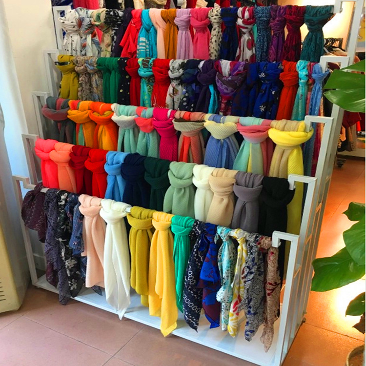 铁艺服装店落地式围巾丝巾披巾布料展示架货架中岛架皮带领带挂架