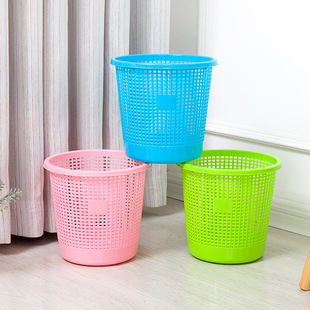 办公室纸篓镂空废纸篓家居日用品垃圾桶家用塑料圆形卫生桶