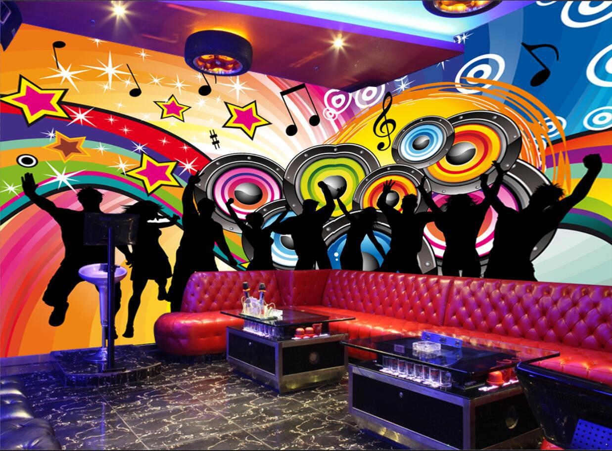 ktv酒吧包厢无缝壁画私人订制6d大型个性歌舞投影主题唱k背景墙