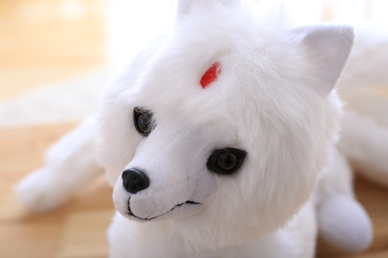 可爱九尾狐狸公仔卡通小白狐狸毛绒玩具小仙狐布娃娃玩偶女生礼物