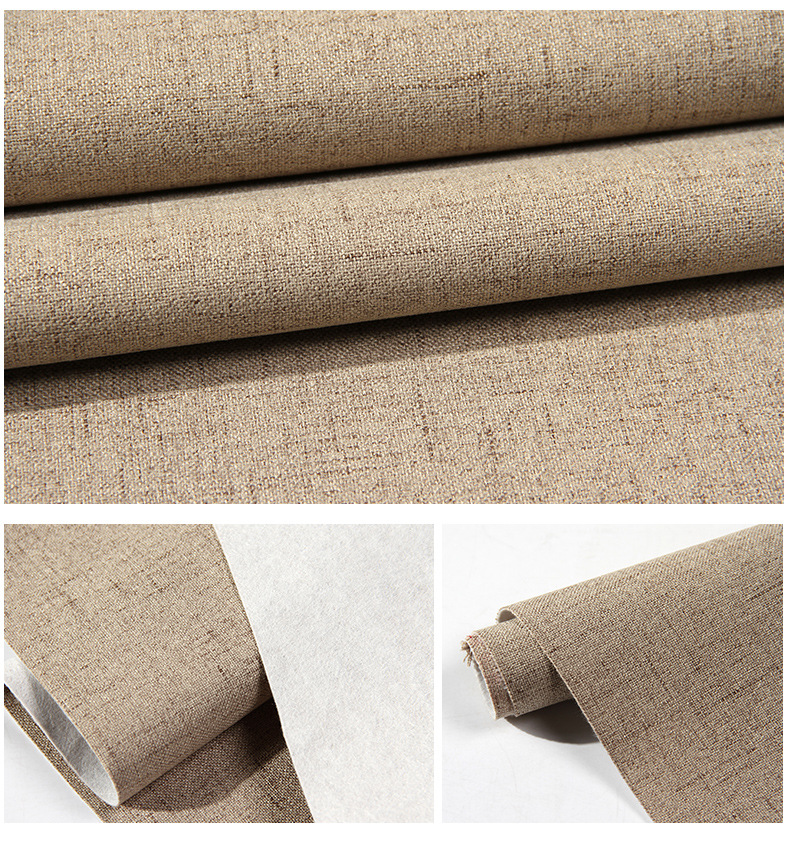 素色亚麻无缝墙布壁布 无纺底棉麻简约客厅电视背景墙贴厂家直供