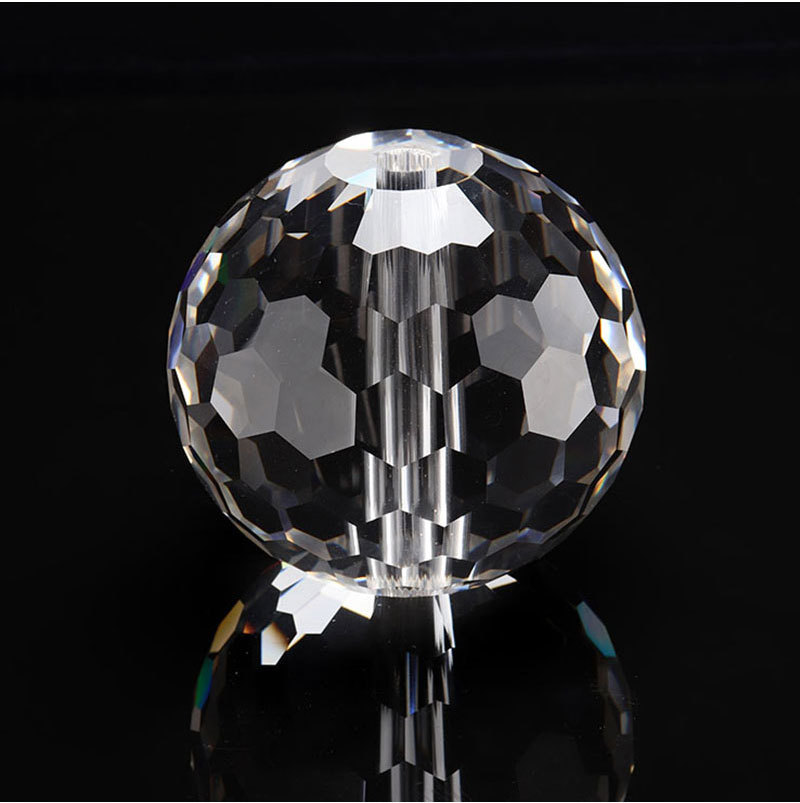 厂家k9水晶打孔刻面球各种k9球玻璃装潢珠帘灯饰球配件中山定制