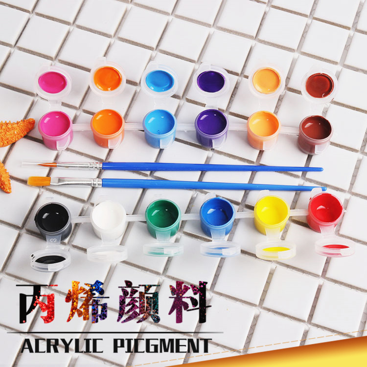 儿童丙烯颜料12色套装石膏绘画颜料风筝涂鸦颜料美术diy水彩颜料