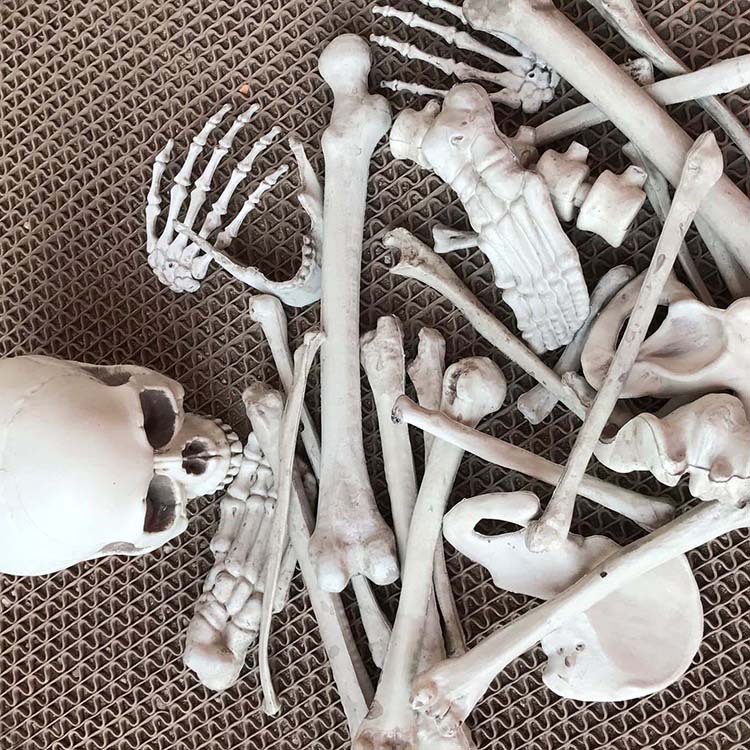 万圣节鬼屋密室酒吧派对恐怖装饰道具碎骨头包骷髅骨架批发