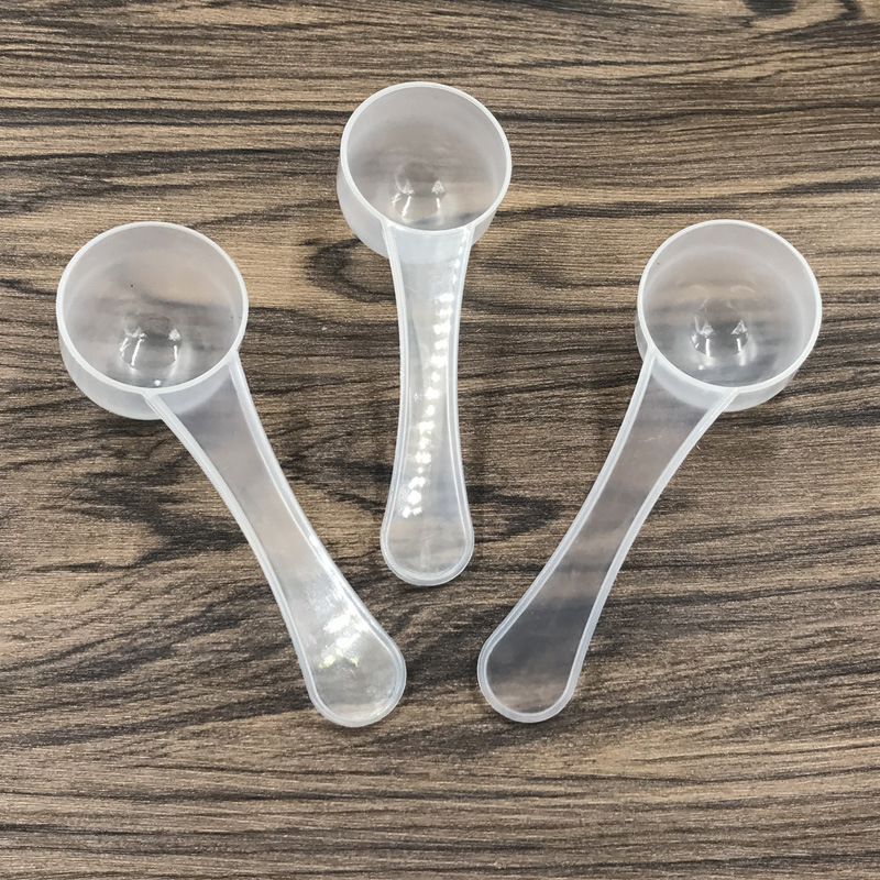 现货供应10克20毫升散装透明塑料量勺 洗衣粉勺子 pp小勺