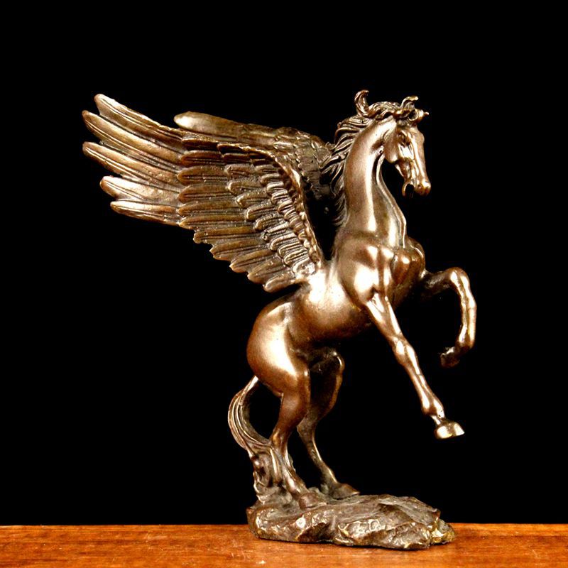 纯黄铜马摆件飞天铜马工艺品摆设马到成功家居酒柜装饰品摆件
