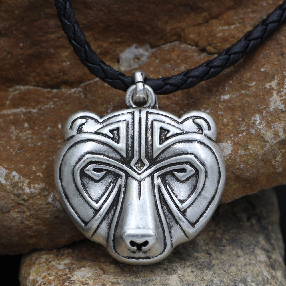 外贸热销 欧美饰品 维京熊头项链男士配饰吊坠批发 厂家直销