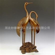 制作纯铜鹤蹬龟摆件 大小鹤龟 1米2米高鹤踩龟长寿吉祥铜雕塑