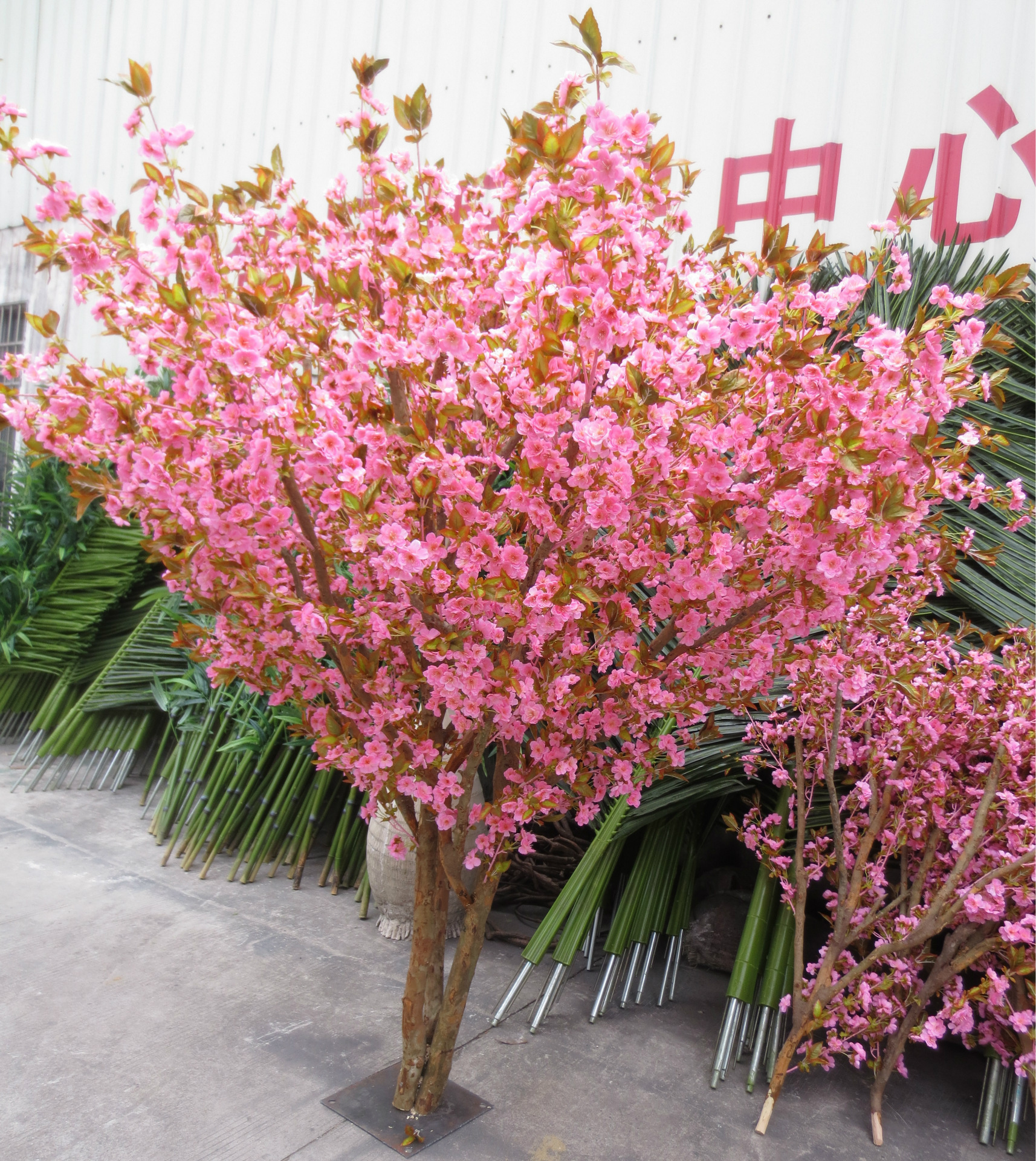 仿真植物落地仿真桃花树室内摆放装饰假树大型仿真树定做道具