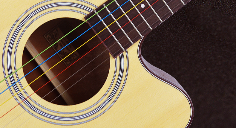 爱丽丝吉他弦彩色琴弦alice民谣吉他弦木吉他彩弦套装1-6套弦批发