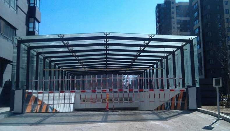 厂家定做轻钢玻璃雨棚 酒店大厦大门玻璃雨篷门头门厅 可来图定做