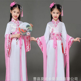 儿童古装唐装女童古装仙女装表演服古代公主古筝汉服影楼写真服装