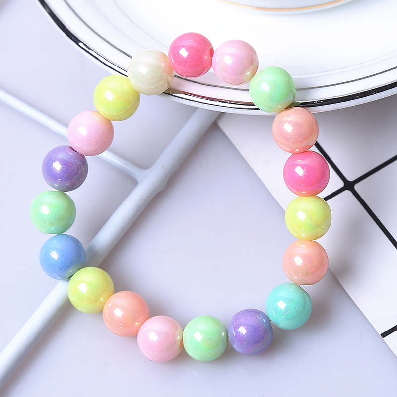 韩国儿童彩色亚克力珠糖果色珠子手链可爱9色彩珠子装饰定制批发