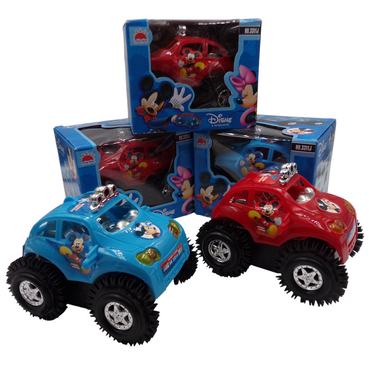 地摊爆款米奇翻斗车 儿童电动翻滚特技车小蜜蜂玩具热卖 厂家直销