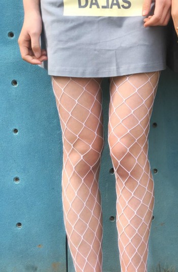 情趣白色渔网袜大网眼网格丝袜 日系镂空网袜显瘦打底袜春夏女