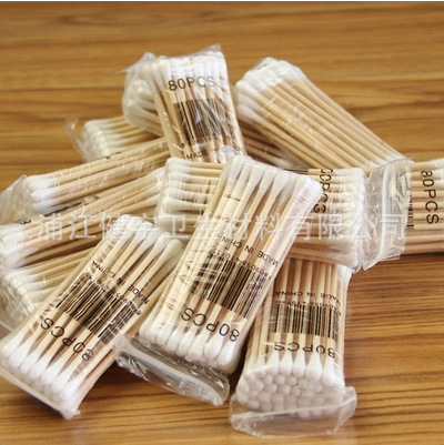 高级卫生棉签棉棒 双头袋装天然竹棒化妆棉棒 婴儿棉签50只装批发