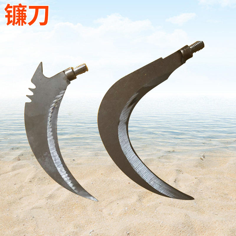户外钓鱼不锈钢弯月镰刀 野钓水草刀 便携户外镰刀渔具水草刀