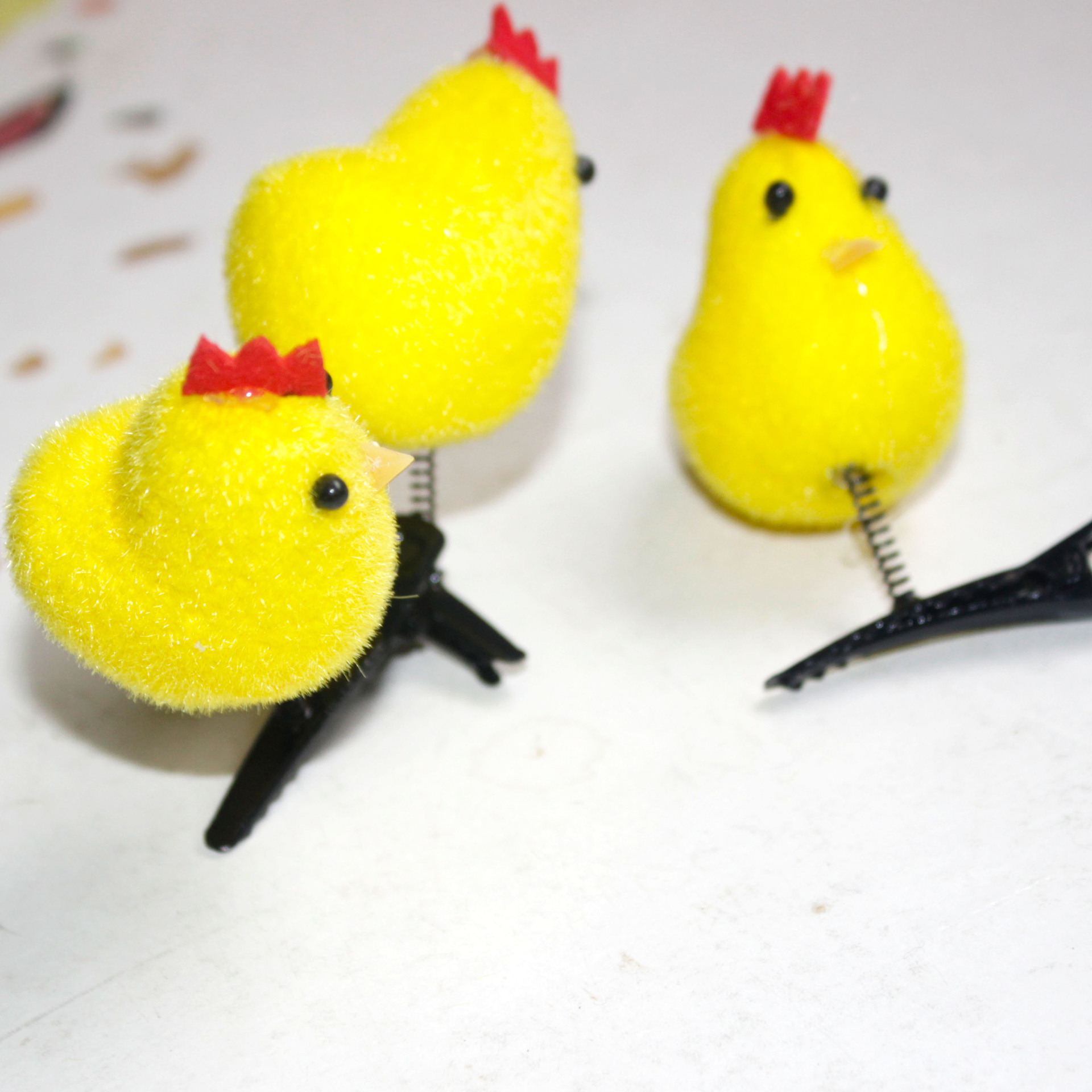 头饰批发 热销跑男同款韩版手工发饰弹簧卖萌小鸡发夹