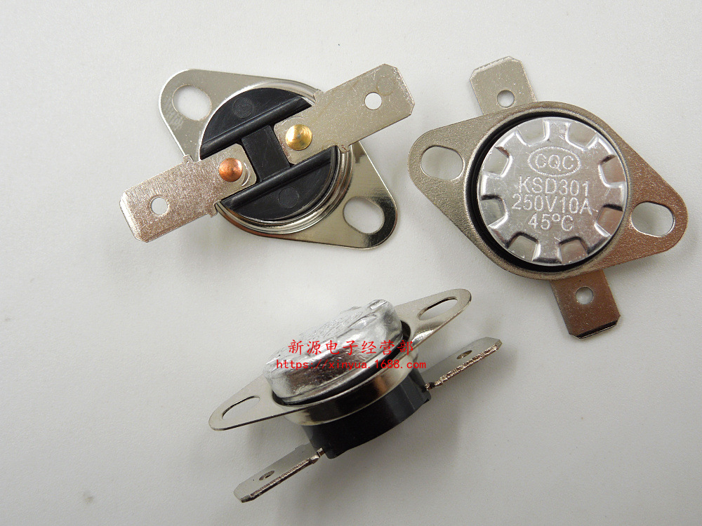 ksd-301 突跳式温控器 温控开关 温度开关 250v 常开 45度 45°c