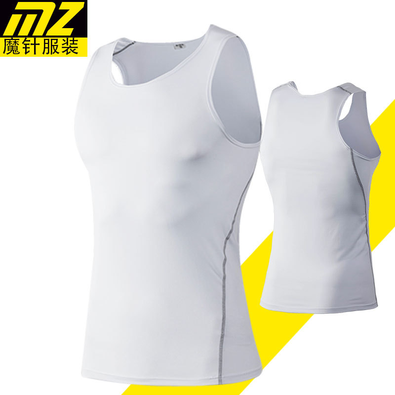 MZ Men's Pro Sports Vest Yoga Corset Workout Clothes Basketball Running Tight Quick-Drying T-shirt Breathable Training