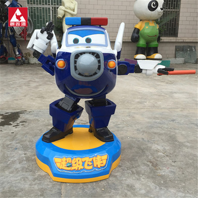 奥飞动漫卡通公仔定做 玻璃钢超级飞侠乐迪雕塑 动画片人物小品